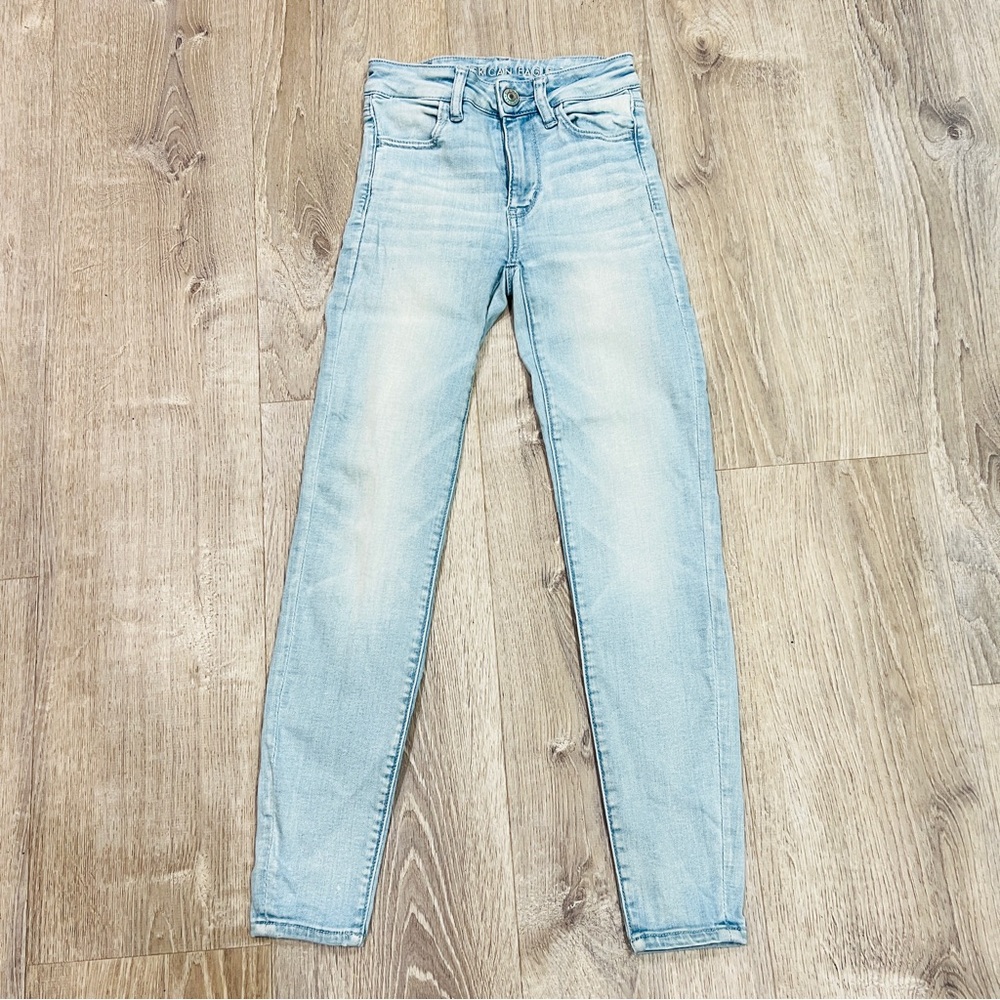American eagle outfitters next level stretch hi rise Jenning blue denim 00 jeans